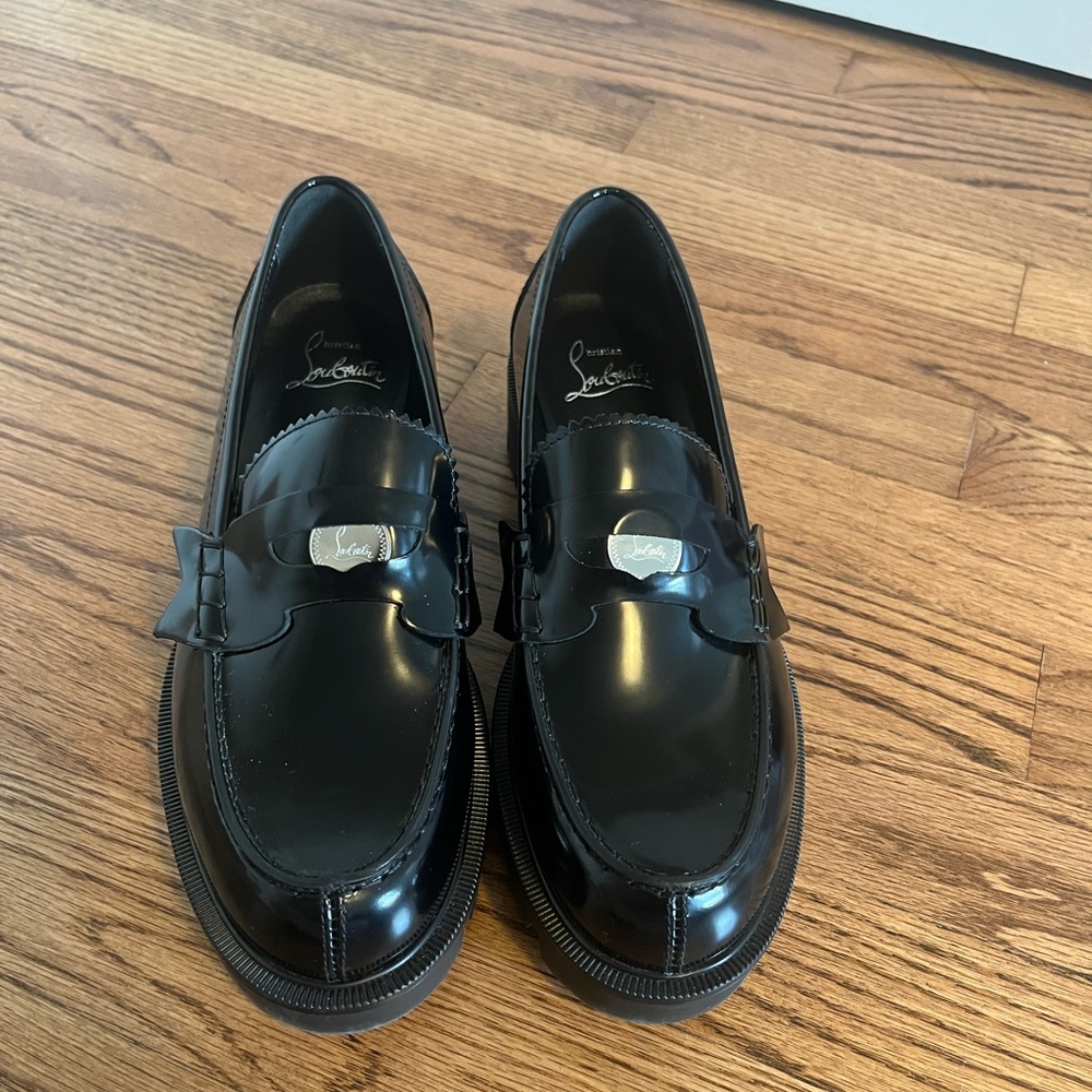 Christian Louboutin Women’s Black Penny Lug Loafer - Size 36 - worn once!